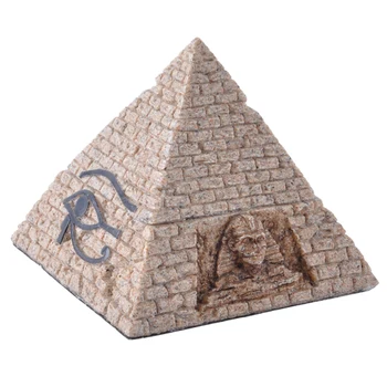 

1PC Vintage Pyramid Ornament Resin Sandstone Design Jewelry Crafts Box Home Decor