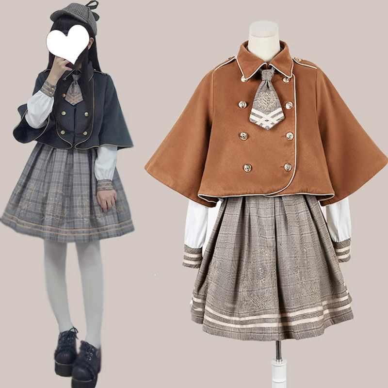 Traje japonés de Lolita Kawaii para niñas, ropa de universitarios estilo británico, vestido victoriano renacentista, vestidos de fiesta de té VO782|Vestidos de Lolita| - AliExpress