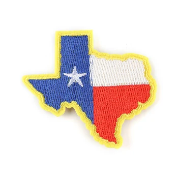 

America State of Texas Map Embroidered Patch Star State Texas Tejas Map Flag Iron on Hat Clothing Patch Emblem