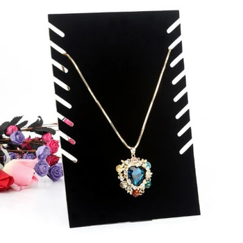 

Display Holder Shops Organizer Rectangle Fashion Home Jewelry Shelf Pendant Stand Necklace Bracelet Flocking Board Chain