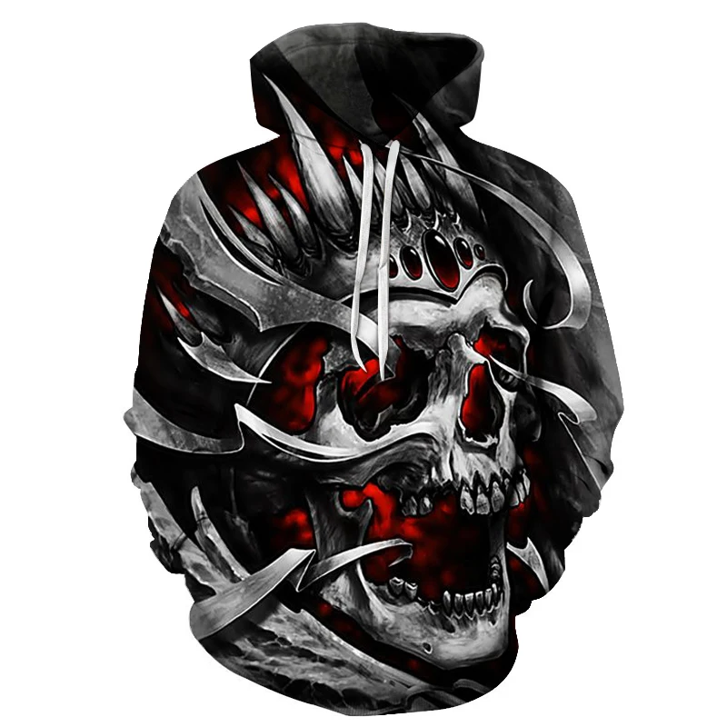 2019 new hot unisex sweatshirt 3d-printed flame skull hoodie pocket grey coat Men's casual Manufacturer promotion S-6XL |