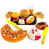 Simulation Food Children Pretend Kitchen Toys Hamburger Steak Pizza Fast Food Plate Set Pretend To Play Children's Kitchen Game 1