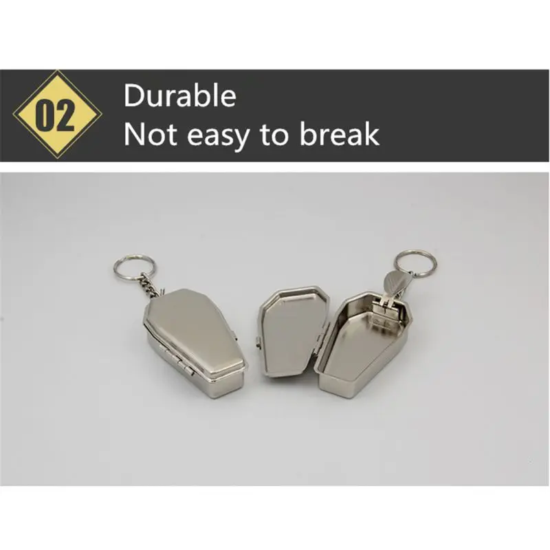 Tinplate Coffin Shape Pocket Ashtray Portable Ash Tray with Lids