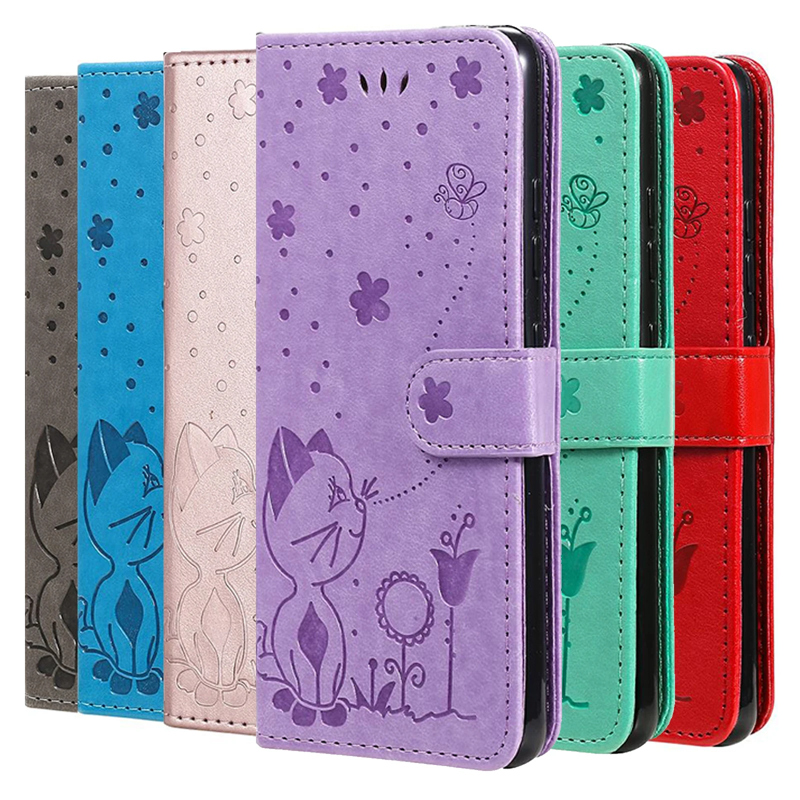 Custodia A Portafoglio In Pelle Con Motivo A Gatto Per Samsung Galaxy S3 S4 S5 S6 S7 Edge S8 S9 S10 Plus S20 Plus S21 Ultra Book Cover