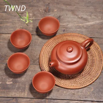 

Purple clay fang gu tea pots cups sets zisha kettle mugs yixing teapot drinkware teaware