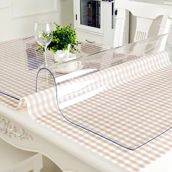 

Waterproof PVC Tablecloth Table Cloth Transparent Table Cover Mat Kitchen Pattern Oil Cloth Glass Soft Cloth Tablecloth