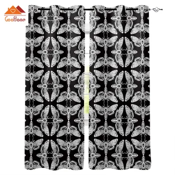 

Animal Insect Window Curtains Living Room Outdoor Fabric Drapes Curtain Home Decor