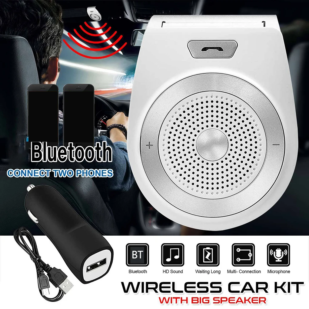 Автомобильный комплект с Bluetooth, громкая связь, динамик, телефон, поддержка Bluetooth 4,1 EDR, беспроводной автомобильный комплект, мини-козырек, можно громкой связи, звонки