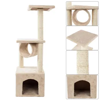 

36 inch Solid Cute Sisal Rope Plush Cat Climb Trees Cat Toy Pet Cats Tower