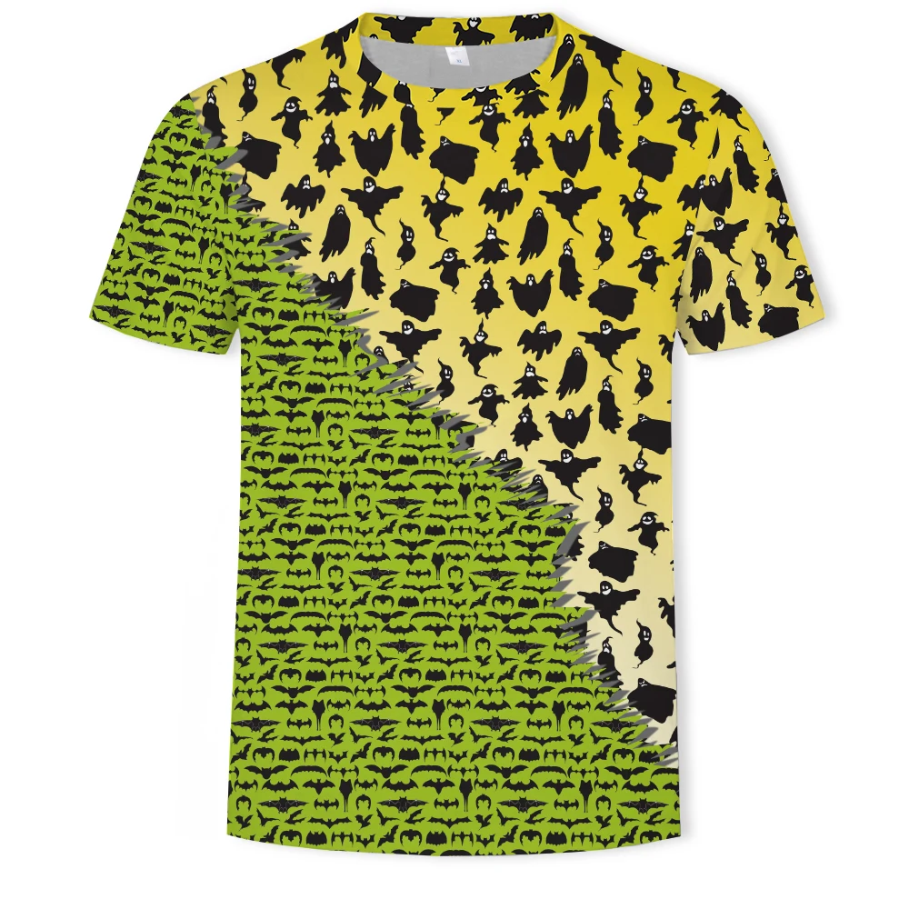 

Men's T-shirt with broken pattern and 3D printing