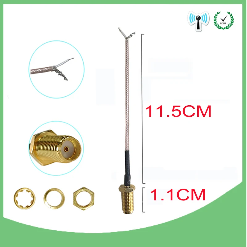Eoth 20pcs RG316 Coaxial Cable SMA Female Socket PCB Solder Pigtail Jack plug Wire Connector for WIFI Wireless Router GPS GPRS