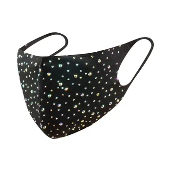 

PM2.5 Breathable Outdoor Windproof Dustproof Cycling Bring Diamond Full Face Mask Unisex Washable Protection Face Mouth Mask#40