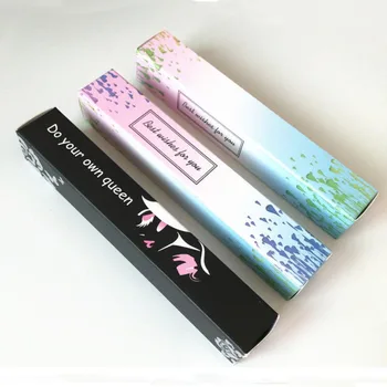 

14cm*2.4cm*2.4cm Empty Black Lip Gloss Paper Packing Box Pink Blue gradient Cosmetic Paper Packing Box for lipgloss Tube