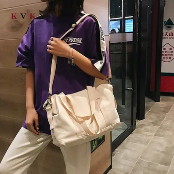 

2020 Ladies Korean Version of The Simple Portable Canvas Bag Female High-capacity Student Crossbody Shoulder Bag Black Wholesale