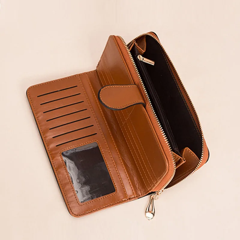 Leather Women's Wallets Fashion Solid Color Designer Long Purses Female Zipper Wallet Phone Bag Women Coin Purse Card Holder Leather Women's Wallets Fashion Solid Color Designer Long Purses Female Zipper Wallet Phone Bag Women Coin Purse Card Holder