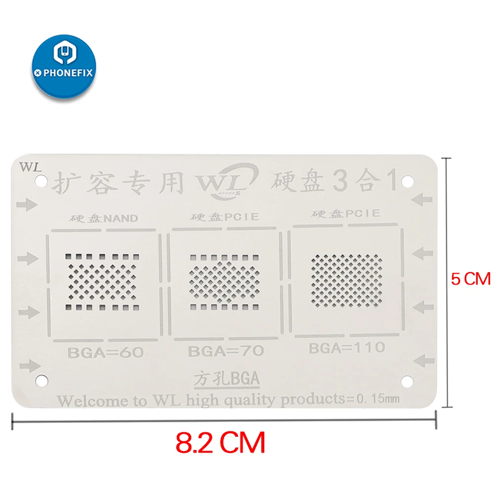 Трафарет WL BGA Reballing для iPhone 5/5C/5S/6/6P/6S/6SP/7/7P/8/8P/X/XS/XSMAX NAND Flash трафарет реболлинга