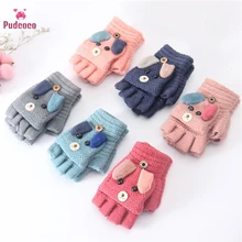 Pudcoco/перчатки для маленьких мальчиков и девочек; детские варежки с героями мультфильмов; кашемировые вязаные плотные зимние теплые перчатки в стиле пэчворк для начальной школы