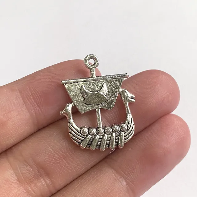 4pcs /Lot 21x26mm Viking Ship Charms Tibetan Silver Color Pendant For Making Fit DIY Jewelry Handmade Keychain Accessories Craft Viking Ship