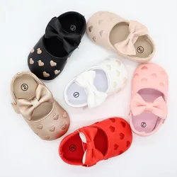 Fashion Baby Shoes Heart Shape Design Girl Shoes 6 Colors Toddler Rubber Sole Anti-slip First Walkers Infant Newborn Baby Shoes