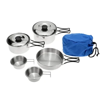 

Outdoor Camping Cookware Set Marching Ultralight Tableware Cooking Stove Kit Travel Pan Hiking Picnic Camping Tools 3-5 Person