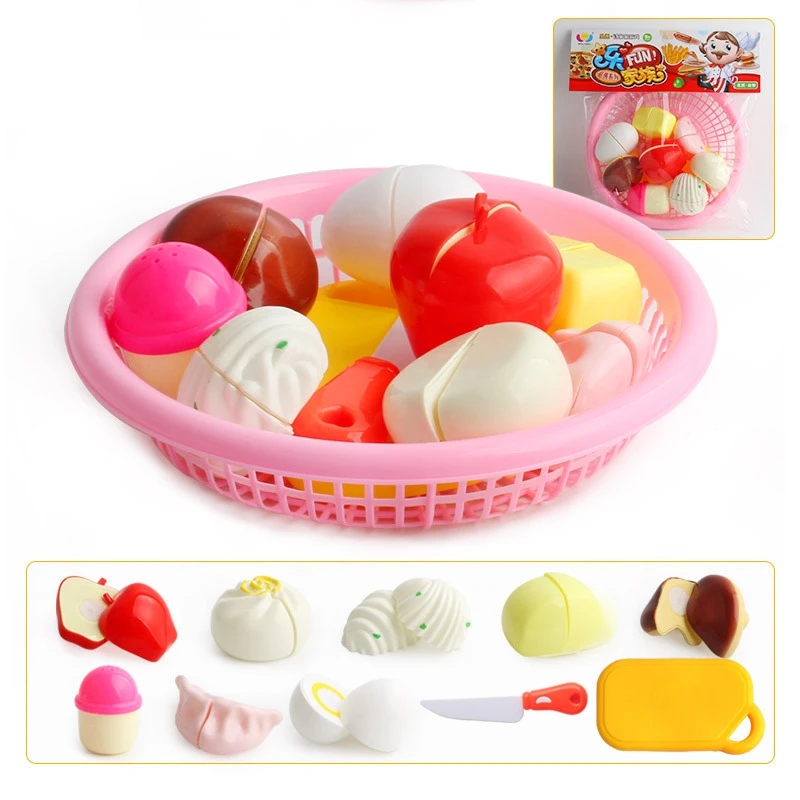 

Kids Kitchen Toy Set Cutting Fruit Vegetable Breakfast Fun Doll Miniature Pretend Play Food Plastic Girl Kitchen ToyFor Children