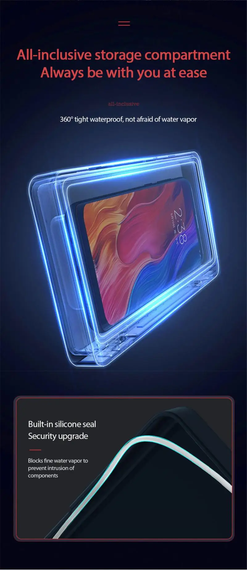 Magic Wall Mounted Phone Case Waterproof Phone Holder Bathroom Toilet Tablet Or Phone Holder Self Adhesive Shower Accessories