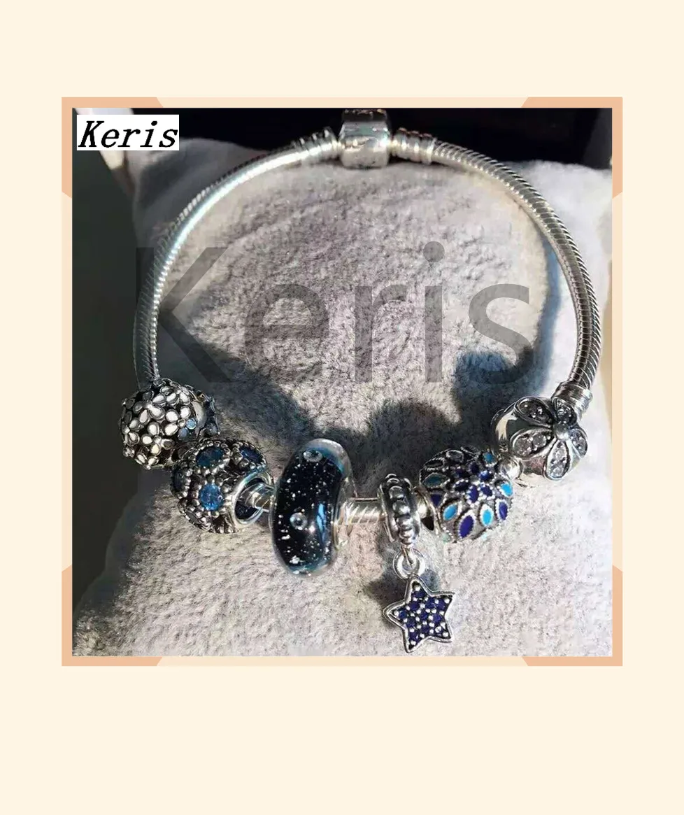 

High Quality 1:1 100% Silver Bubble Glass Star String Bracelet Decoration Free Postage