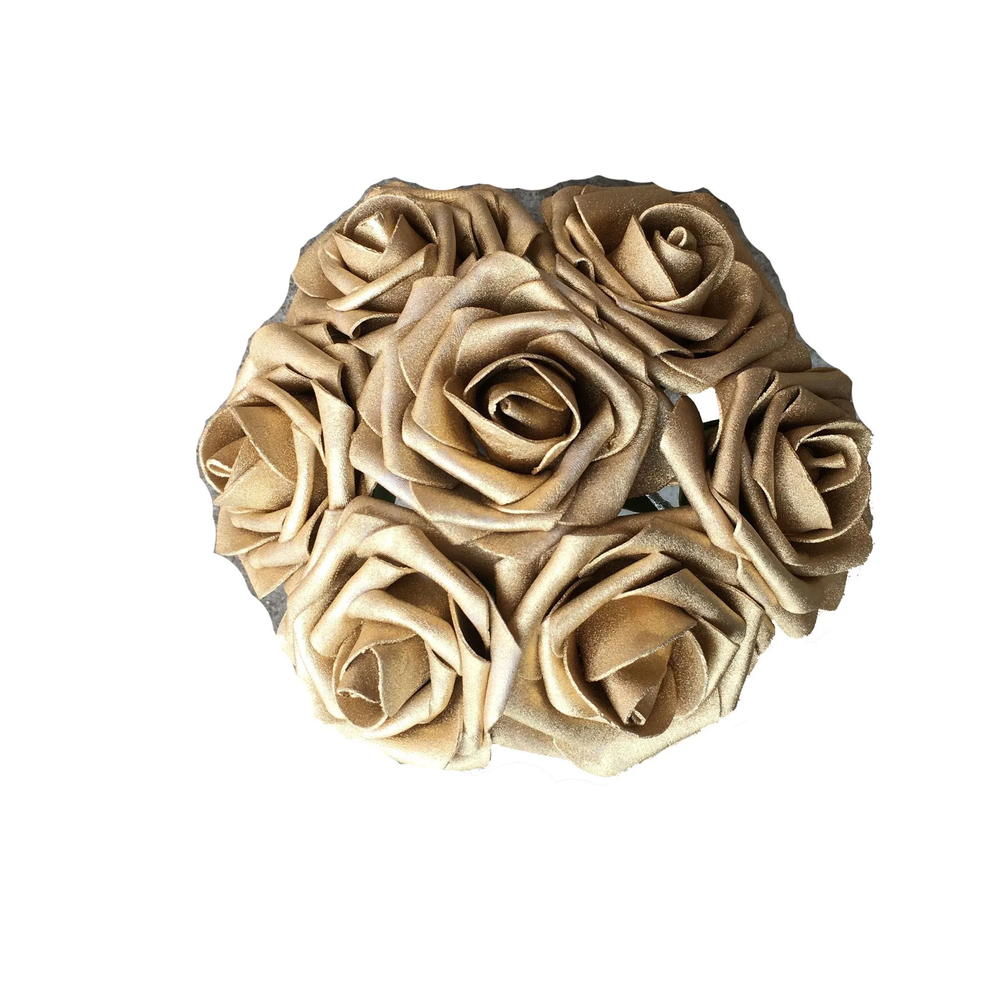 Gold & Silver Foam Roses For Artifical Wedding Flowers Party Prom Bride Bouquet 