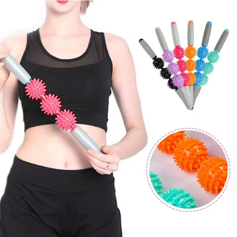 

Spiky Ball Cellulite Relax Gym Muscle Massage Roller Yoga Stick Body Massage Relax Tool Muscle Roller Sticks