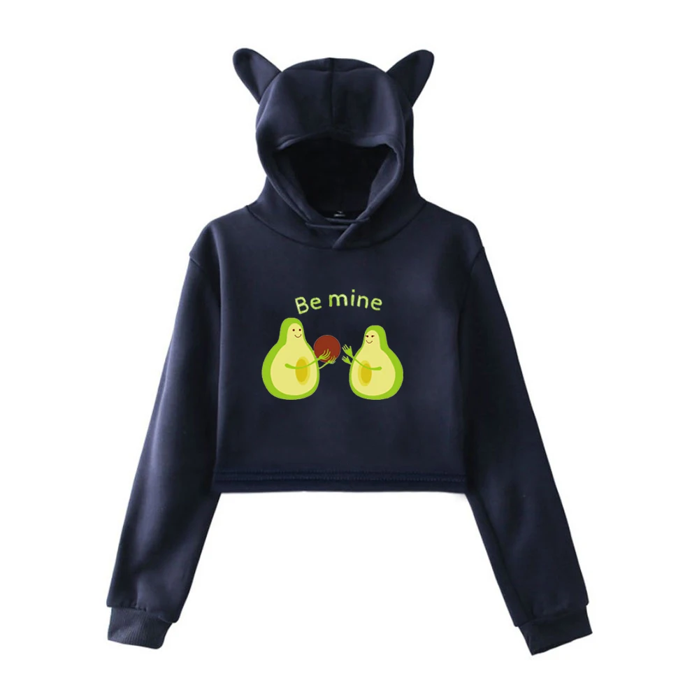 Толстовки с героями мультфильмов авокадо; Новинка осени; Kawaii; пуловеры с капюшоном для женщин; модная уличная одежда для девочек-подростков; толстовки