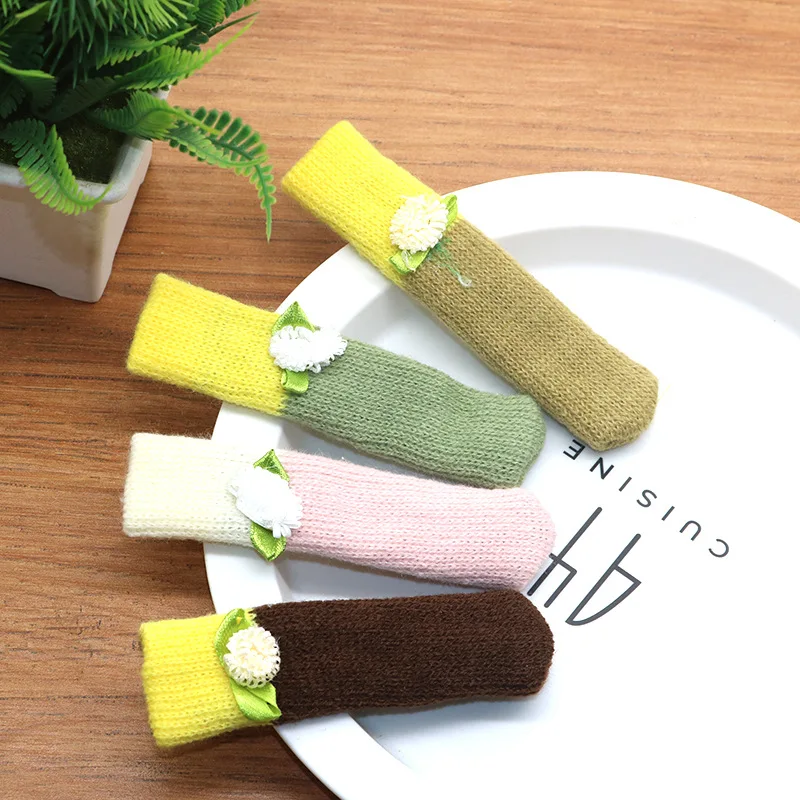 

4Pcs/Set Table Chair Leg Knitted Cap Pad Furniture Feet Cover Non-slip Table Chair Foot Sleeve Protection