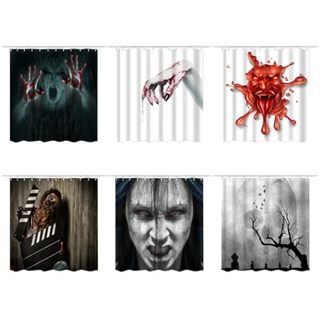 

Halloween Waterproof Mildew Resistant Fabric Polyester Shower Curtain