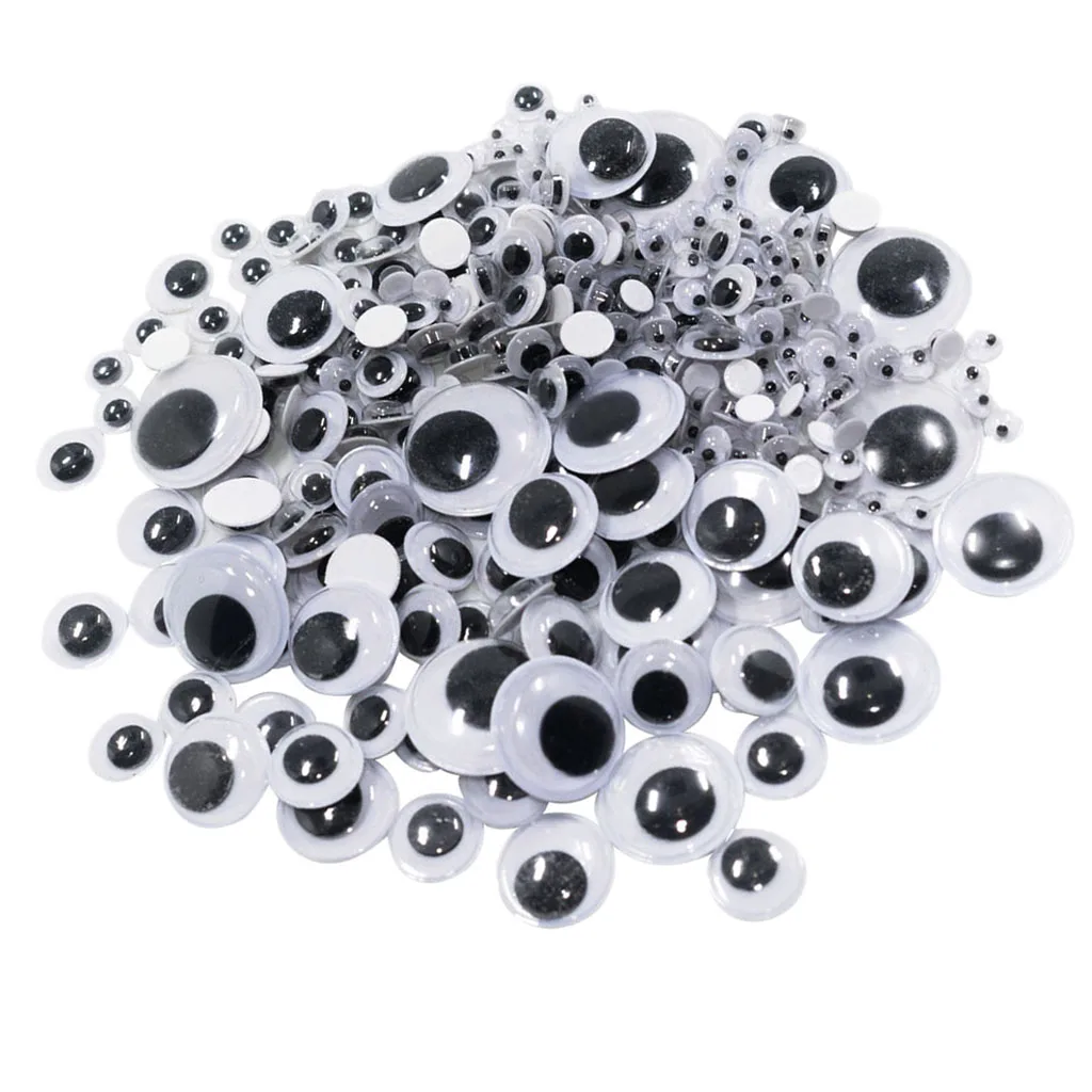 700x Self Adhesive Moving Googly Wobbly Eyes 7 Assorted Sizes 4-10mm DIY Toy
