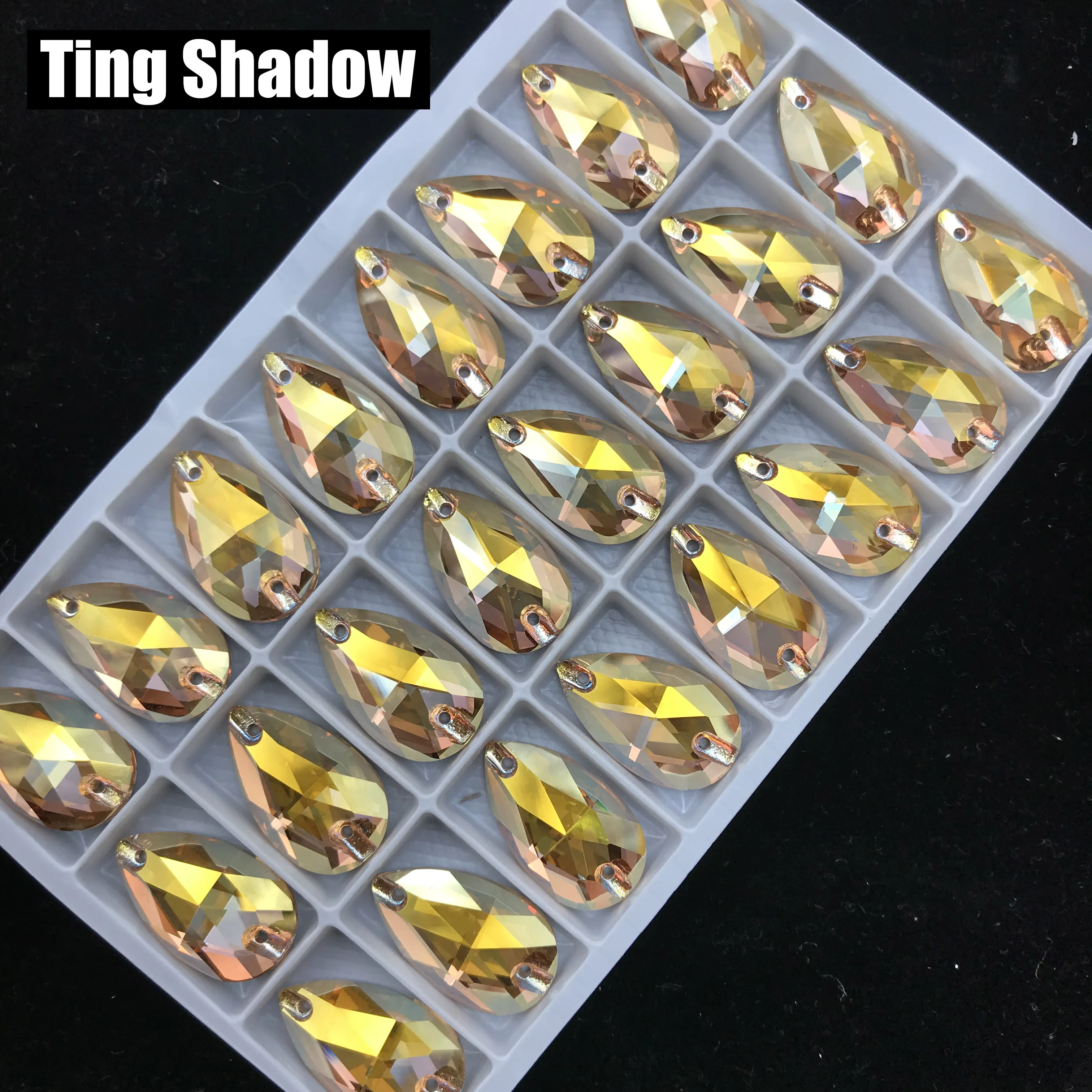 Sunshine K9 Drop AB flatback пришить стеклянные кристаллы, стразы с отверстиями DIY платье гимнастический танцевальный костюм ювелирные аксессуары