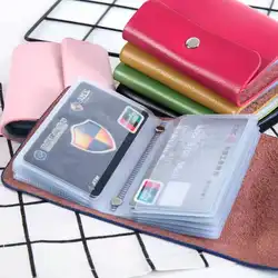 Мода pu кожа функция 24 визитница для мужчин и женщин Кредитная карта Паспорт карта ID паспорт автомобиль