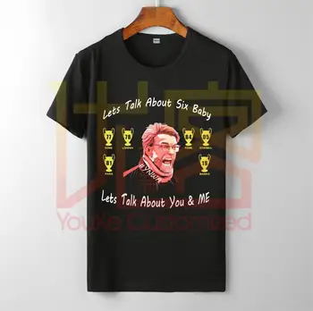 

2019 liverpool club funny jurgen klopp let's talk about six men's cotton short sleeves tops tee printed unisex casual t-shirt