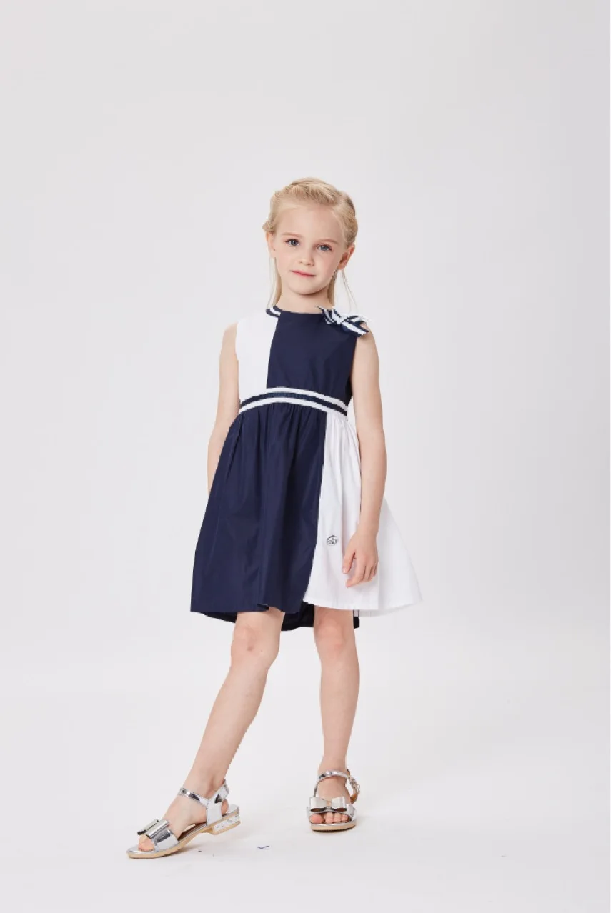 Новое хлопковое разноцветное платье высокого качества для девочек, детские платья без рукавов, лето