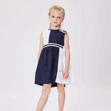 Новое хлопковое разноцветное платье высокого качества для девочек, детские платья без рукавов, лето