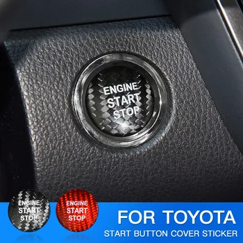 

Real Carbon Fiber Engine Start Buttons Cover Cap Trim Fit For Toyota CHR Car Styling