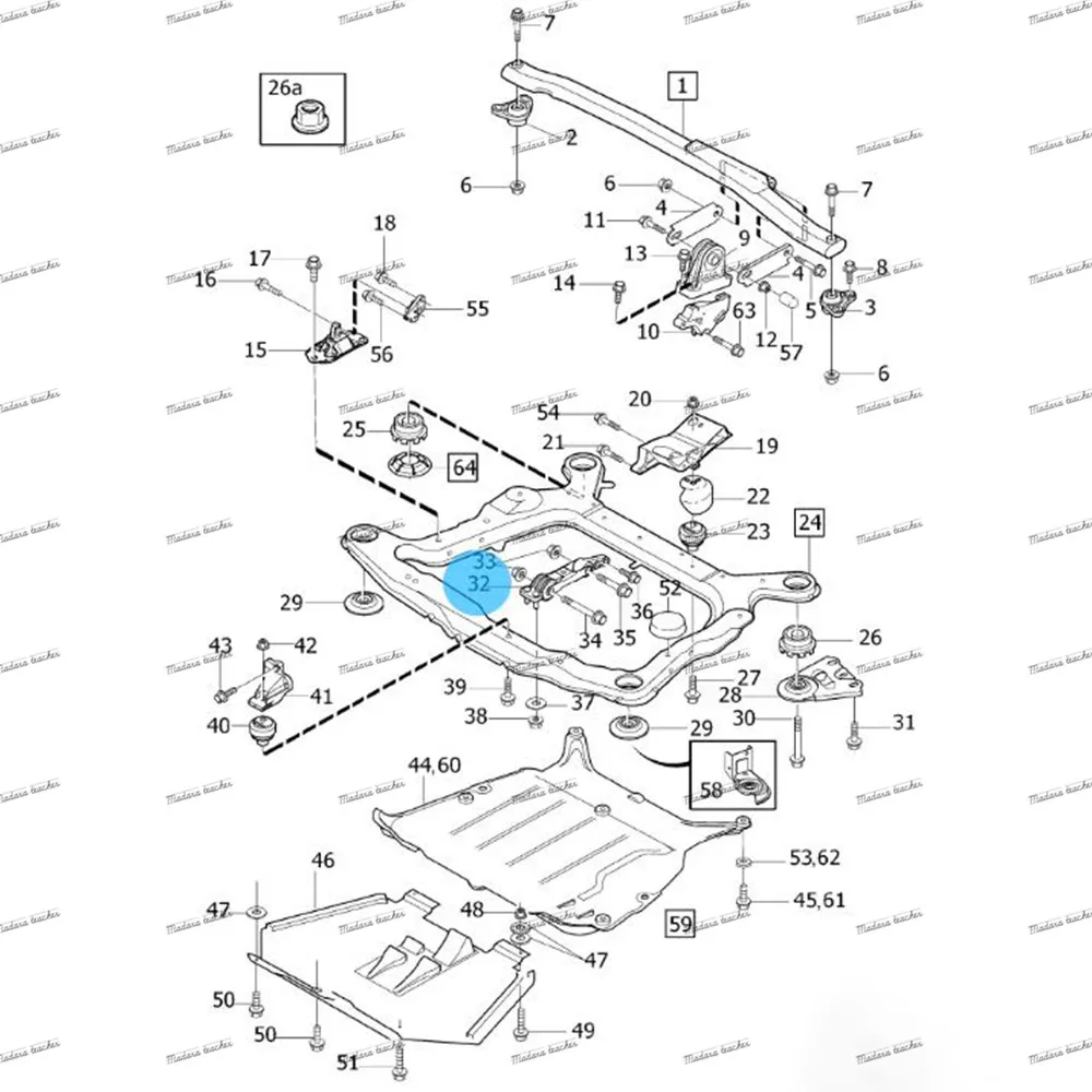 Для VOLVO C70 S60 S70 S80 V70 XC70 XC90 850 Крепление стержня крутящего момента нижнее (уретан)