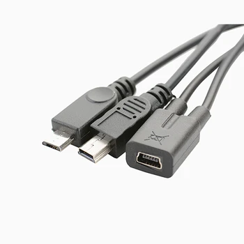 

5pcs/lot Mini USB 5Pin Female to Micro USB Mini 5Pin Male Cable Y Splitter Charging cable 30cm
