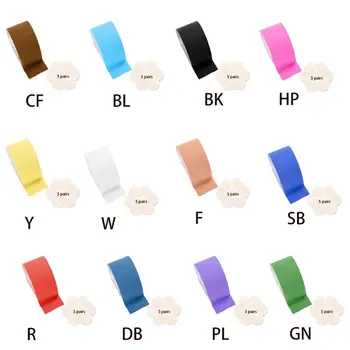 

Women Breast Lift Boob Tape with 5 Pairs Disposable Lace Nipple Cover Set Instant Push Up Sticker DIY Ribbon Invisible Bra Pads