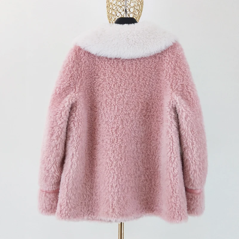 Manteau femme hiver, новинка, парка, натуральный мех, зимнее пальто для женщин, Натуральная шерсть, пальто с отложным воротником, Имитация замши, linner