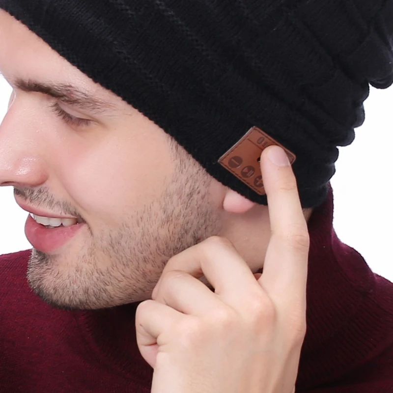 Solid Warm Beanie 20KHZ 10M 180Mah Wireless 32 Unisex Hat 2 Knitted Hat Soft Earphone 20 V4 Ohms 95DB Bluetooth