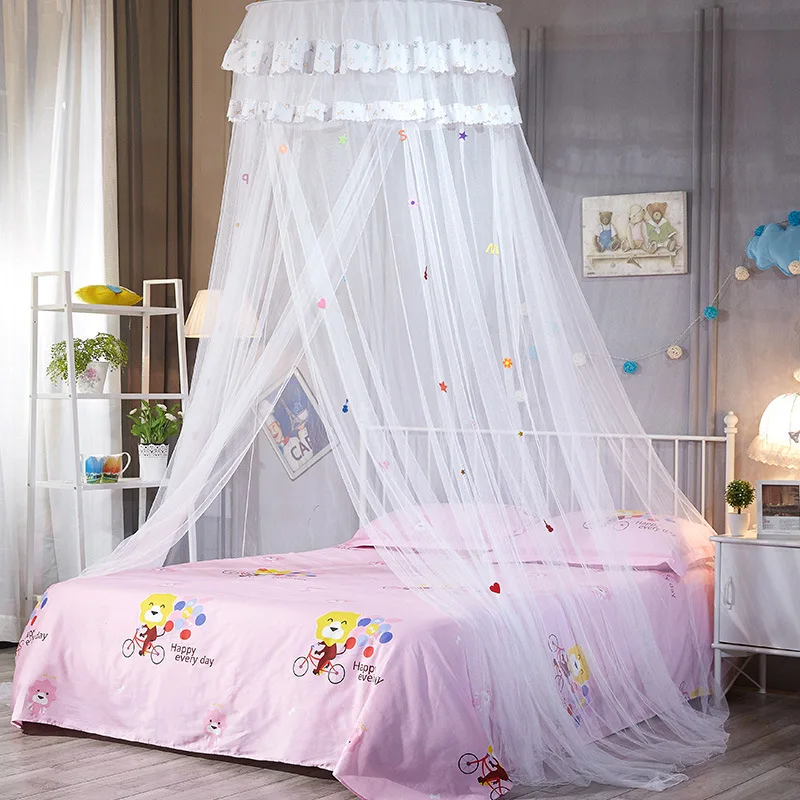 Универсальный Детский элегантный тюль кровать купол кровать сетчатый навес круговой Розовый Круглый купол постельные принадлежности москитная сетка для близнецов Королева Король