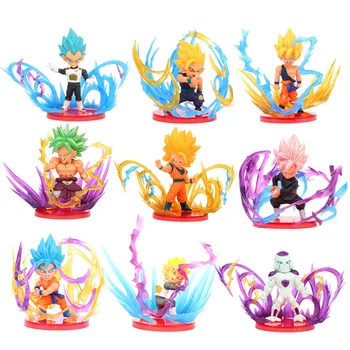 

8pcs Dragon Ball Super Saiyan God Freeza Action Figure Son Goku Gohan Vegeta Vegetto Frieza Zamasu Figurine Model Toy Gift Decor