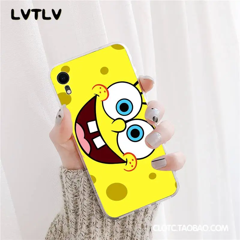 LVTLV BestFriends Forever BFF Губка Боб на заказ фото мягкий чехол для телефона iPhone 11 pro XS MAX 8 7 6