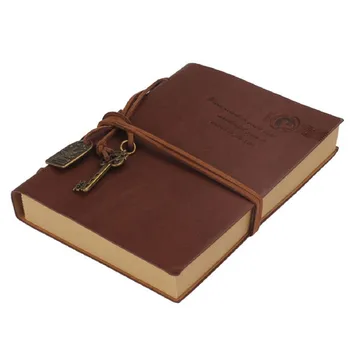 

Classic Retro Vintage Style PU Cover String Key Bound Blank Notebook Notepad Travel Journal Diary Sketchbook (Coffee)