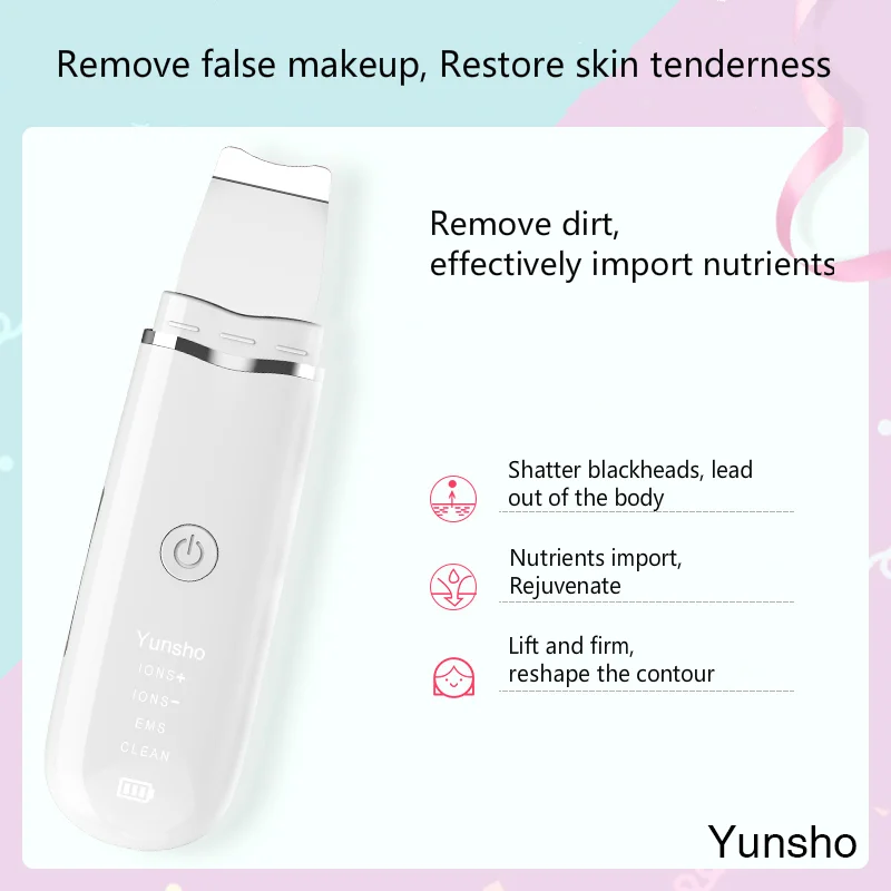 Ultrasonic Cleaner Exfoliating Shovel Skin Beauty Equipment Scrubber Deep Face Clean Machine Knife remove Blackhead | Красота и