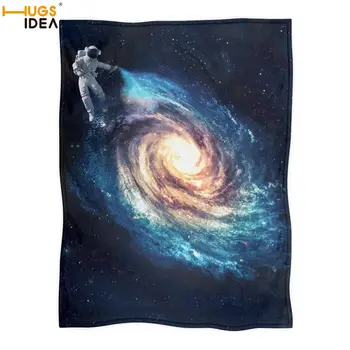 

HUGSIDEA Fancy Galaxy Start Cat Print Couch Sofa Travelling Blanket Soft Warm Throw Blankets Fleece Cozy Bed Sleeping Blanket